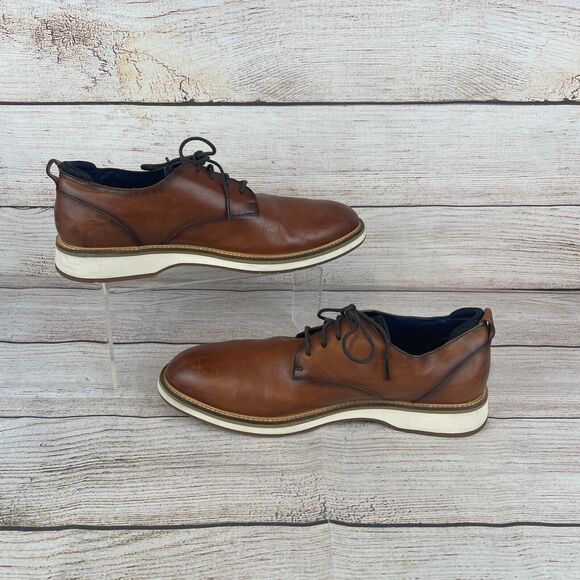 Cole Haan Osborn Plain Toe Derby Mens Sz 11.5M Dress Shoes Brown Leather - Picture 2 of 8